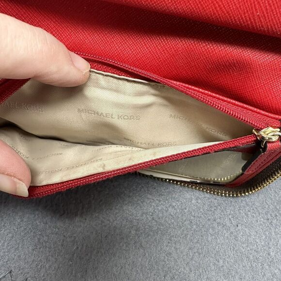 Michael Kors Women's Wristlet Jet Set Travel Smartphone Brown Red 32S7GTTE2B - Picture 9 of 12